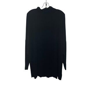 Mod Ref Women's Turtleneck Tunic Top Long Sleeve Black Size Medium
